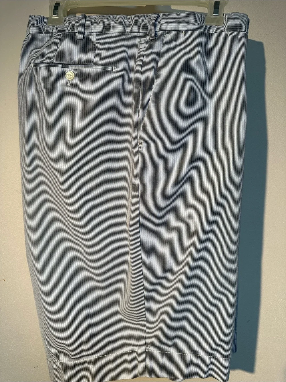 Polo by Ralph Lauren Light Blue Flat-Front Shorts Fine Seersucker
